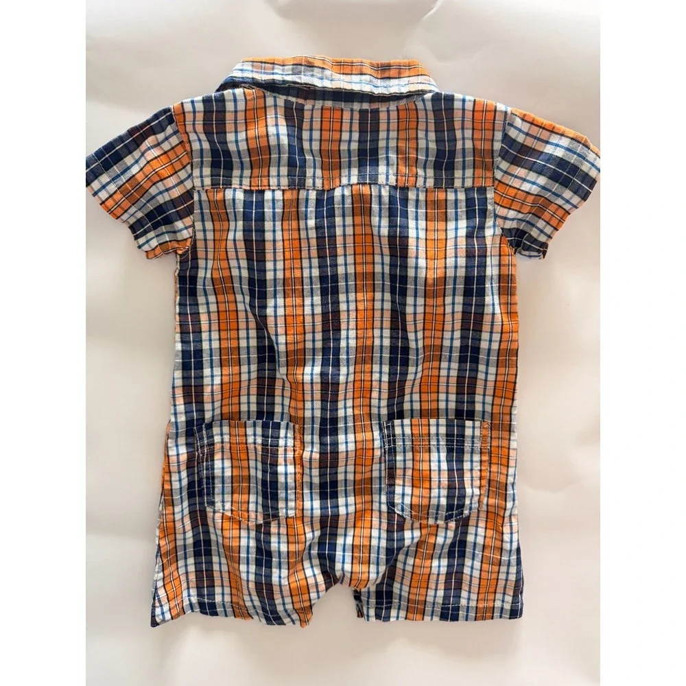 US Polo Assn. Auburn University Tigers Orange Navy Romper Football 3/6 M Boys